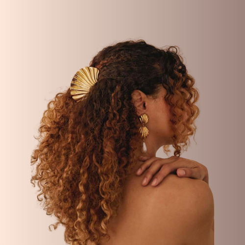 Large Gold seashell claw clip