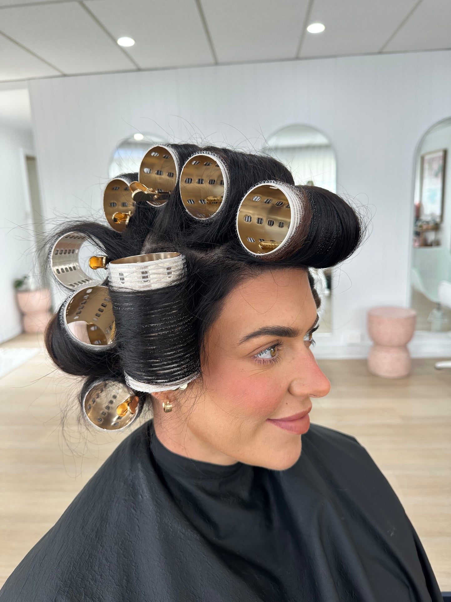 Moonchild Gold Thermal Velcro Rollers - Pack of 8 with clips and beauty bag