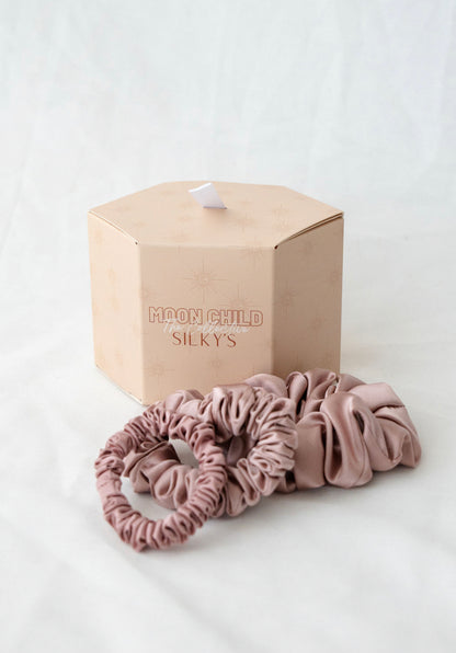 100% Mulberry Silk Scrunchie Trios