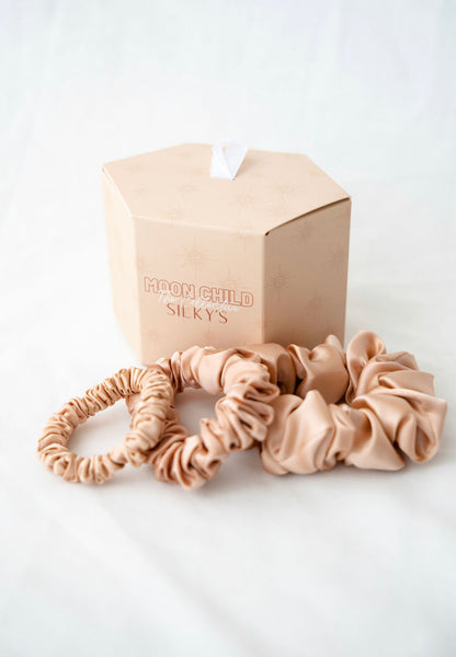 100% Mulberry Silk Scrunchie Trios