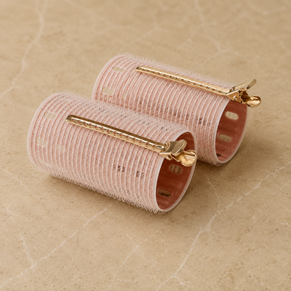 Moonchild Gold Thermal Velcro Rollers - Pack of 8 with clips and beauty bag