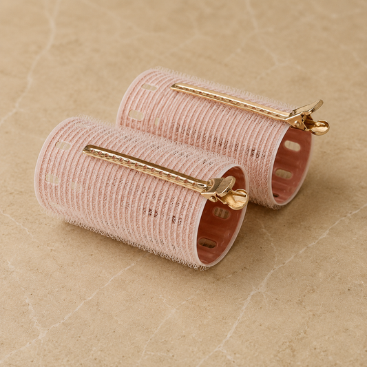 Moonchild Gold Thermal Velcro Rollers - Pack of 8 with clips and beauty bag