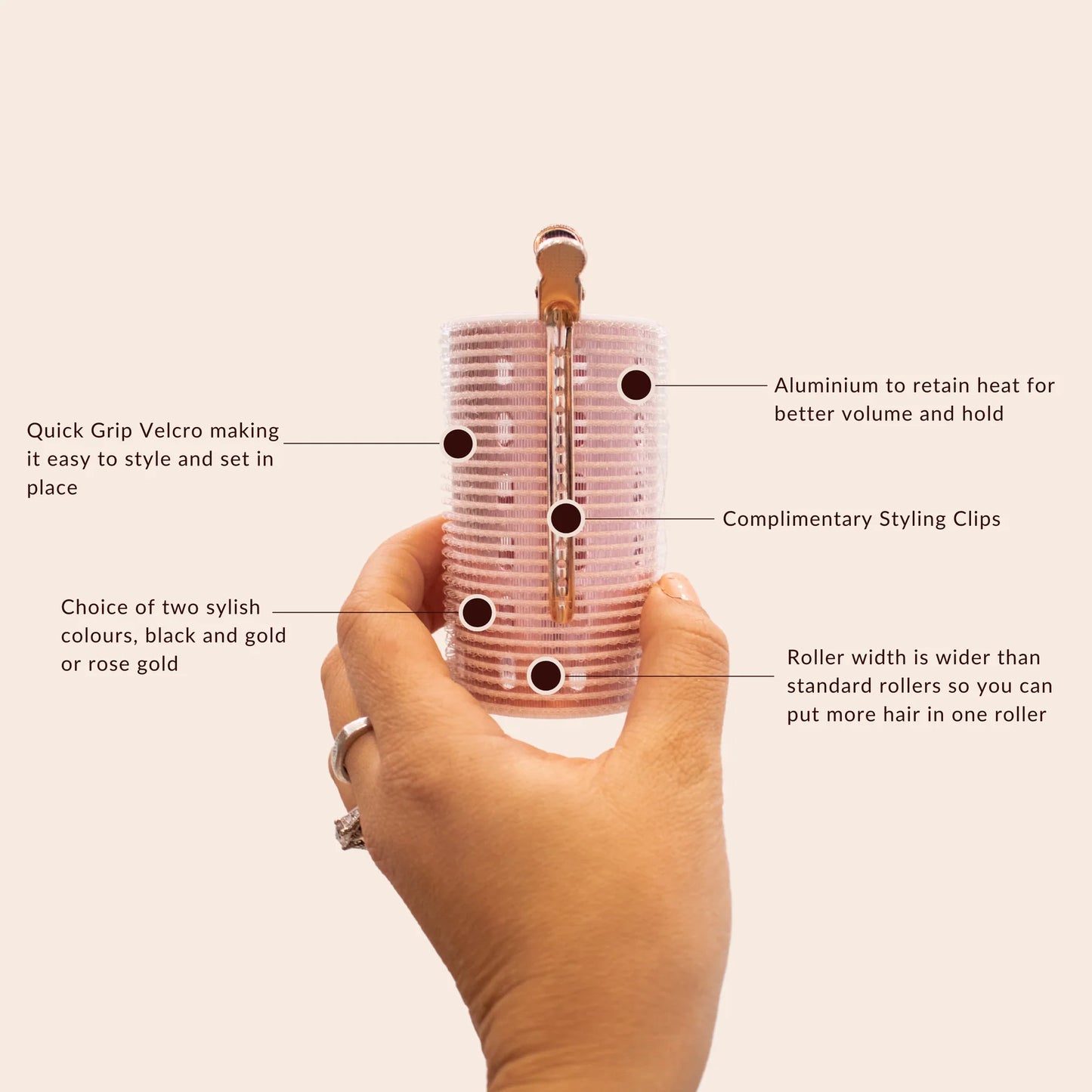 Moonchild Pink Thermal Velcro Roller pack